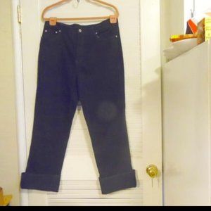 DG2 by Diane Gilman Black 3- Button Cuff Jeans Size 16 (36" Waist)
